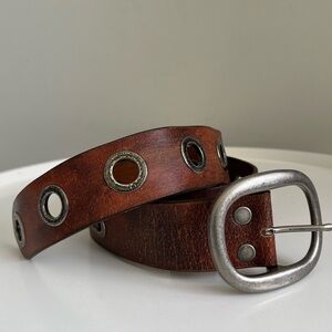 Brave Brown Leather Men’s Grommets Belt Size 34 Canada Artisan